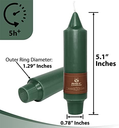 Candlesticks Short Taper Candle,4pcs Dark Green Candle Sticks 5 Inch Unscented Tapered Candle for Home Décor Weddings Holiday Women Gifts,7D4PC-DARKGREEN - Image 3