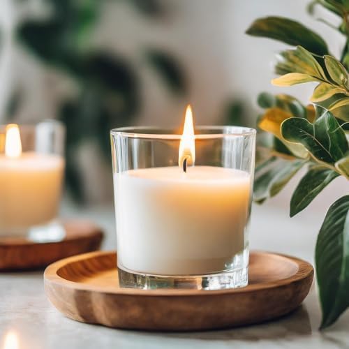 30 Pack Clear Glass Filled White Votive Candles, Unscented Votive Candles for Home Décor Spa Weddings Birthdays Holidays Party - Image 2