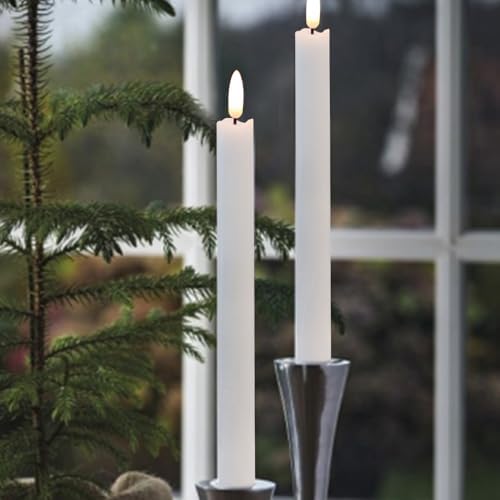 GenSwin Led Flameless Taper Candles Battery Operated Remote Timer White - Image 4