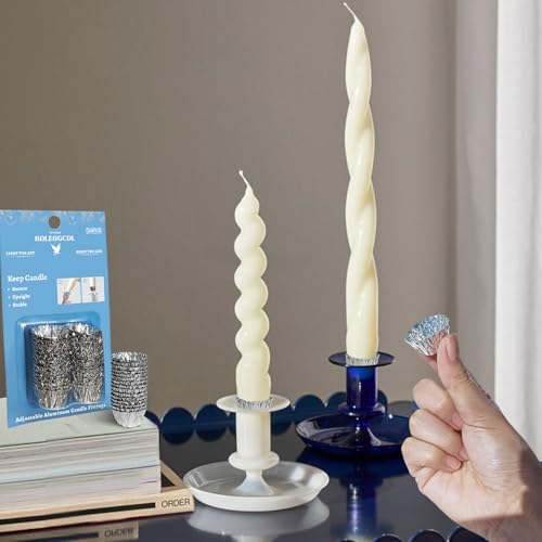 Taper Candle Fittings Protective Candle Holder Liner for Upright Candles Aluminum Foil Candle Holder for Wedding Holiday Party Church Home Decoration 60x - Image 5