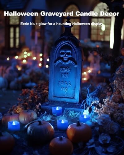 Homemory 24-Pack Blue Flameless Battery Tea Light Candles, 200+ Hours - Image 6
