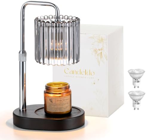 Candeldo Candle Warmer Lamp with Timer: Silver Wax Melt Warmer by CANDELDO
