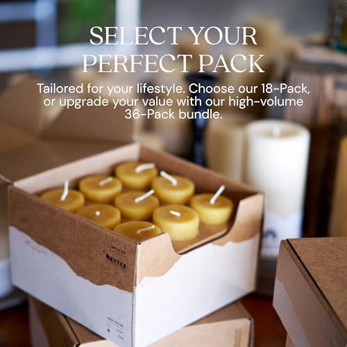 Bluecorn Beeswax Votive Candles, Ivory White, 18 Pack - Image 6