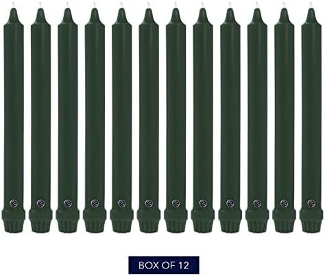 Colonial Candle Unscented Taper Candle, Classic Collection, Evergreen, 10 In, Pack of 12 - Up to 8 Hours Burn - Image 2