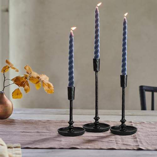 Rustic Cast Iron Taper Candle Holder - Set of 3 Vintage Candle Stands - Image 6