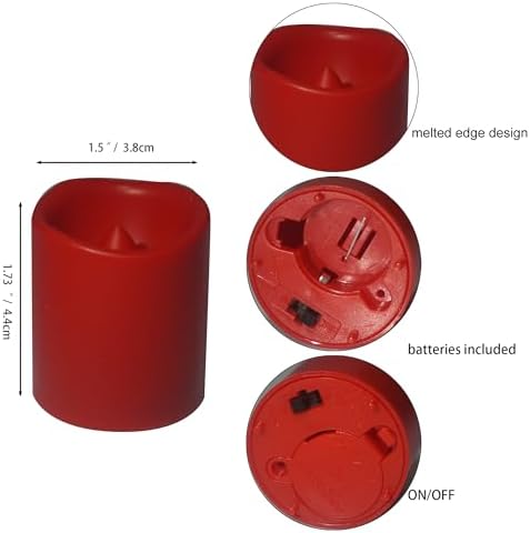 CANDLE CHOICE Battery Operated Flameless Votive Candles Small Bright Flickering LED Lights for Wedding Party Table Centerpieces Halloween Christmas Home Decorations Batteries Included 24 Pack Red - Image 4