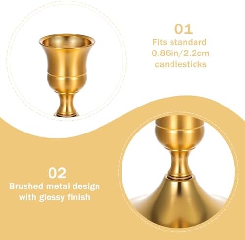 Gold Taper Candle Holder Set of 12,Vintage Small Low Brass Candlestick Holders,Short Skinny Candle Stick Holders for Dinner Room Table Centerpiece or Mantel Wedding Party Decor - Image 4