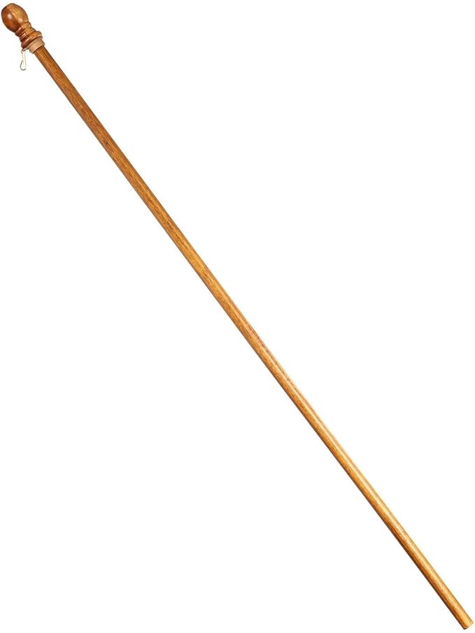 Evergreen Flag 56" Solid Wood Pole for 3x5 American Estate Flag with Pole Sleeve | Weatherproof Outdoor Single Flag Holder Tangle Free Clip | Residential or Commercial
