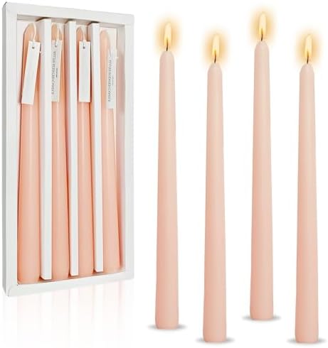 Candlesticks Long Taper Candle,Cappuccino Rose Scented 10 Inches Candle Sticks Smokeless Tapered Candles for Home Décor Holiday Gifts by MANNYCOM