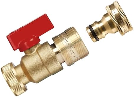 Garden Hose Quick Connect Fittings with Ball Valve. ¾ Inch GHT Solid Brass. by GORILLAEASYCONNECT