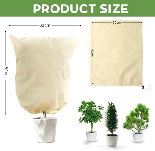 Plant Frost Protection Cover, 2 Pack 24" x 32" Zipper & Drawstring - Image 2
