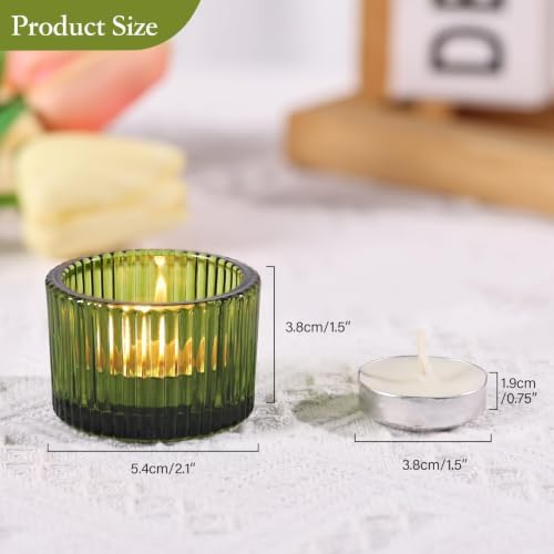 Lanttu 12 Pcs Green Tealight Candle Holder 2'' x 1.4'' - Image 2