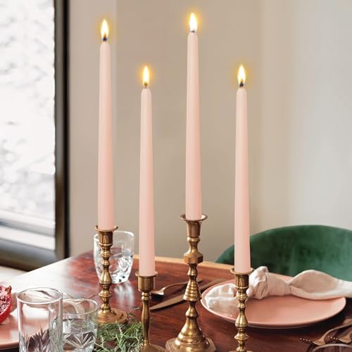 Candlesticks Long Taper Candle,Cappuccino Rose Scented 10 Inches Candle Sticks Smokeless Tapered Candles for Home Décor Holiday Gifts - Image 2