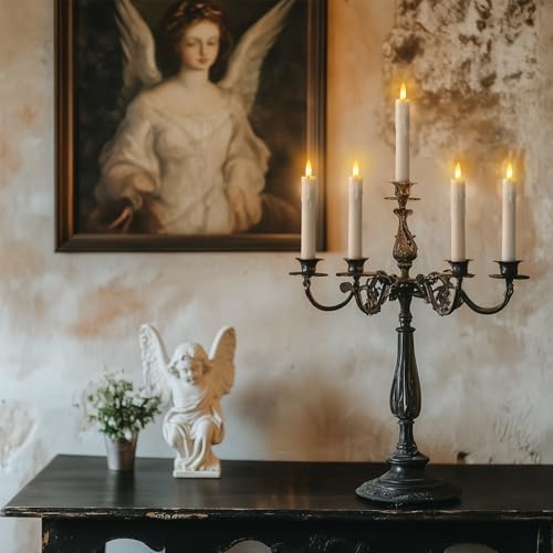 Homemory 7 Inches Flameless Taper Candles with Remote Timer, Short Led Candlesticks with 3D Flickering Light, Battery Operated Candles with Lifelike Flame for Wedding Home Xmas Decor, White, 12 Pcs - Image 4