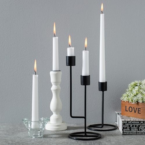 36 Pack White Taper Candles, 6-7 Hours Burn Time, Unscented and Smokeless, 4/5 x 10 Inch Dinner Candle Set for Household, Wedding, Party and Home Décor Candlesticks - Image 3