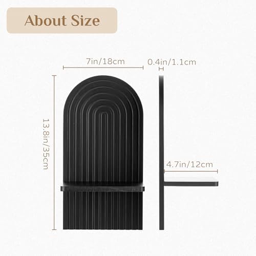 Black Wall Candle Holder: Wood Arch Candle Sconces Set of 2 - Image 3