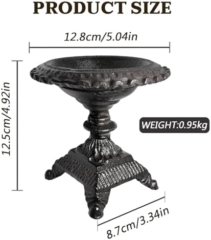 Rustic Cast Iron Candle Holder, FoyaHome Vintage Tall Pillar Candle Stand & Farmhouse Fireplace Decor, Metal Candle Pedestal for Antique Candlestick Holders, Rustic & Farmhouse Candle Holders - Image 2