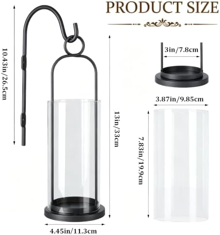 Wall Candle Sconces Hurricane Candles Holder, Modern Pillar Candle Lantern - Image 6