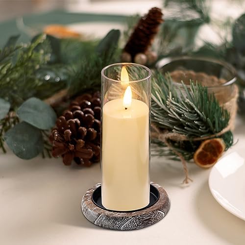 Hatway Wood Candle Holders for Pillar Candles - Image 2