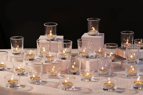 72pcs Clear Assorted Votive Candle Holders, Glass Candle Holder for Wedding Decor, Tealight Candle Holder for Table Centerpiece, and Party Decor by NITIME