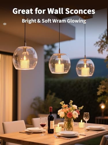 Rechargeable Flameless Tea Light Candles with Remote, 1.5"x2.2" Dripping Fake Electric Flickering Votive Candles for Anniversary Wedding Table Centerpiece Halloween Christmas Decor, Ivory White 6 pack - Image 4