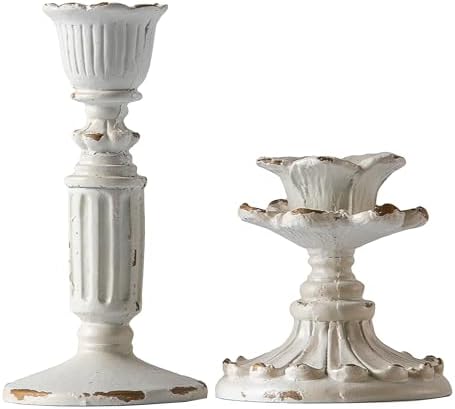 SOFE Resin Small Taper Candle Holders Set of 2, Candle Stick Holder Vintage - Image 6