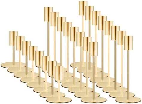 zeochyni Set of 24 French Gold Taper Candle Holder Bulks for Wedding, Party by zeochyni