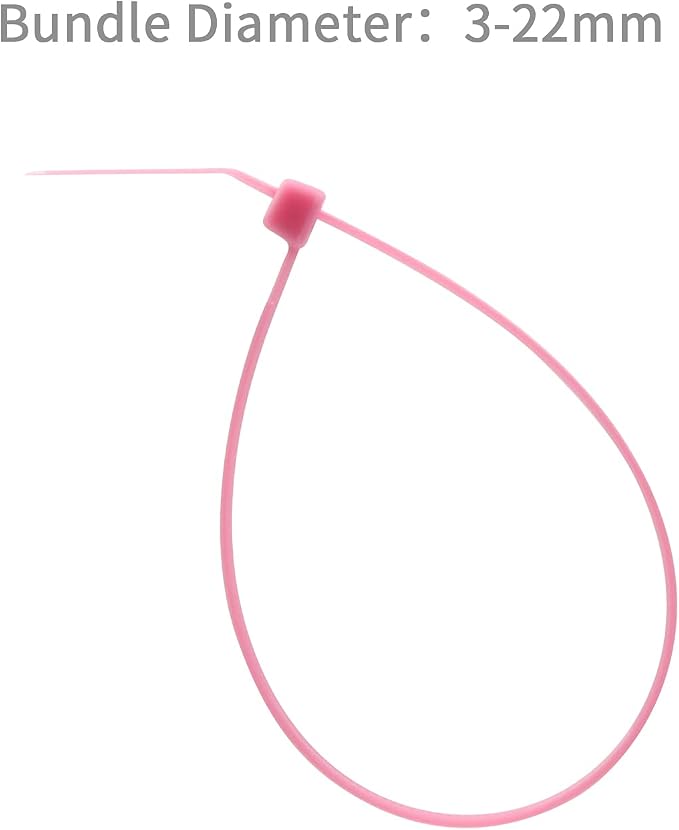 XINGO 1000 PCS 4 inch Pink Zip Ties, 18lb Strength, Small Tie Wraps Self-Locking Nylon Zip Ties for Indoor and Outdoor Use
