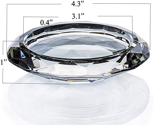 Crystal Candle Holders Pillar Candlestick Decorations for Home Party Dinner Christmas Suitable for Large Cylindrical Candles Hand-Cut 4.3'' X 1'' Clear - Image 2