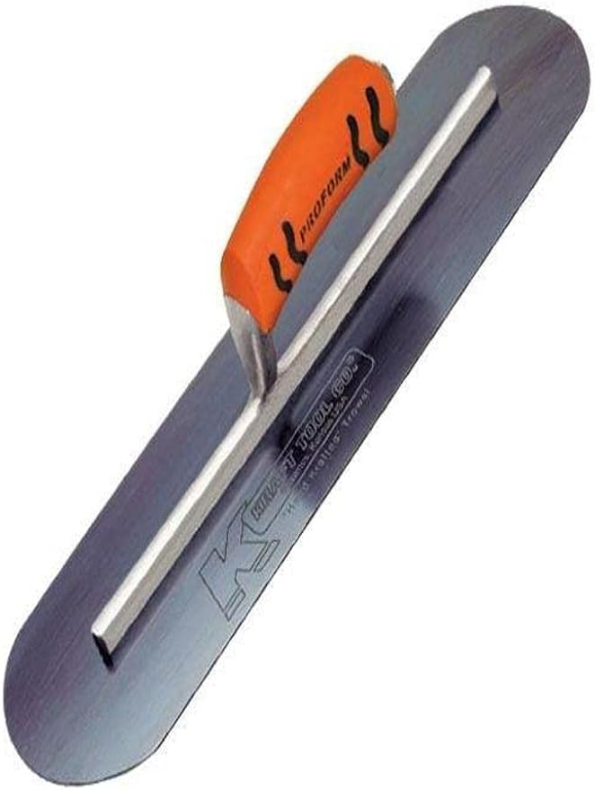 Kraft Tool CF745BPF Blue Steel Pool Trowel with ProForm Handle L-Shank, 24 x 4-Inch