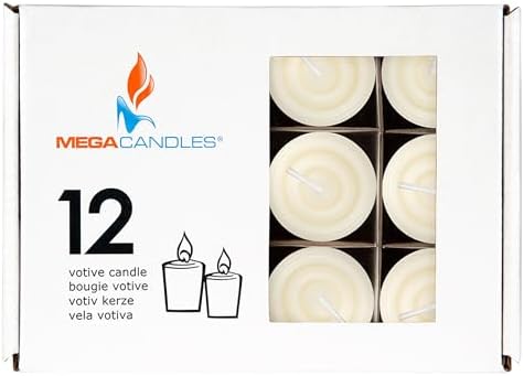 Mega Candles 12 pcs Unscented Ivory Votive Candles, Hand Poured Wax Candle 15 Hours 1.5 Inch x 2.25 Inch, Home Décor, Wedding Receptions, Centerpieces, Occasions, Events, Festivities, Meditations - Image 3