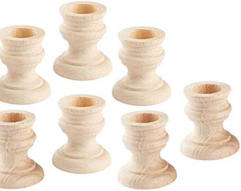Unfinished Natural Wood Candle Sticks Set by Factory Direct Craft - Set of 12 Wooden Candle Holders for DIY Crafts and Decorating Made in USA (Sizes 2" H) - Image 5