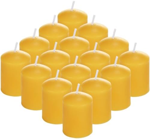 16PCS Pure Beeswax Votive Candles, Mini Pillar, 9H Burn, Self-Standing by Aglary