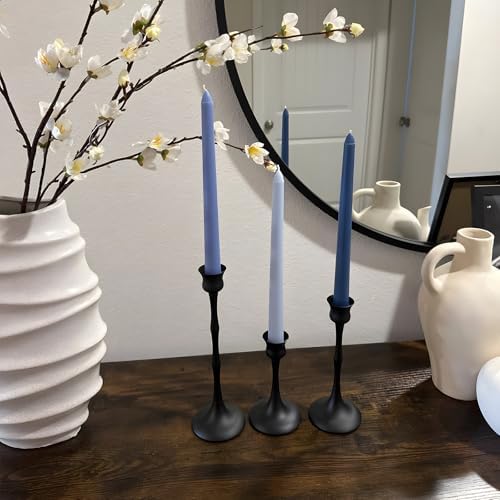 Vintage Metal Candlestick Holders, Set of 6 Black Candle Holders for Candlesticks Antique Taper Candle Stand Candle Sticks Holder for Housewarming Wedding Mantelpiece Table Centerpiece Decor - Image 3