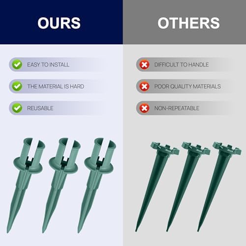 25 Pack 6 Inch Christmas Light Stakes for C7 C9 String Lights, Green - Image 2