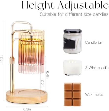 Candeldo Candle Warmer Lamp with Timer: Yellow Brown Wax Melt Warmer - Image 3