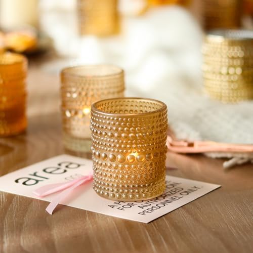 WDHODEC Gold Candle Holders 24 PCS, Glass Votive Tealight Candle Holders for Fall Thanksgiving Christmas Table Centerpiece Wedding Decorations - Image 7