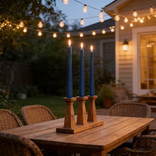 Navy Blue Taper Candles for Home Decoration, 20 Pack 10 Inch Unscented Dripless Candlesticks for Dinner Party - Image 4