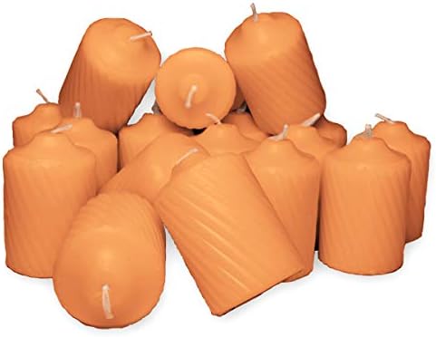 Orange Pumpkin Scented Votive Candles - 15 Hour Long Burn Time - Textured Finish - Box of 20 - Image 2