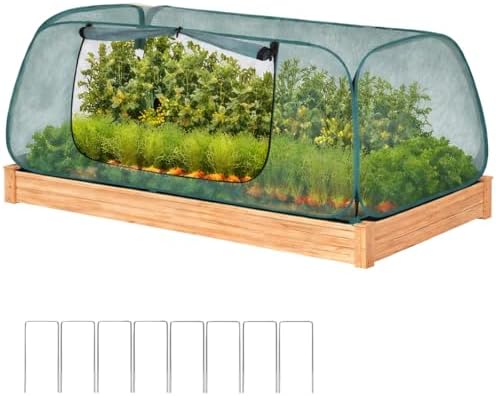 1Pack Raised Garden Bed Covers, Pop Up Mesh Plant & Vegetable Cover,30% Sunblock Plant Shade Tent, Outdoor Planter Protection, Sun & Insect Guard by Unknown