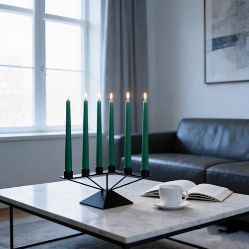 12 Pack Green Taper Candles丨Taper Candles 10 Inch Dripless丨Unscented & Smokeless Candlesticks Bulk丨7-8 Hours Long Burning Tall Candles丨Ideal for Christmas Weddings Parties Dinner - Image 3