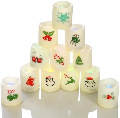 Christmas Color Changing Battery Operated Flameless Votive Candles 12 PCS - Image 4