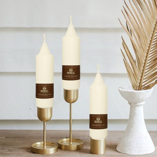 NJAO HOO Ivory Short Taper Candle 5 Inch Candlesticks Unscented Dripless Tapered Candle Set for Home Decor Wedding Party Dinner Candles, 4 Pack - Image 4