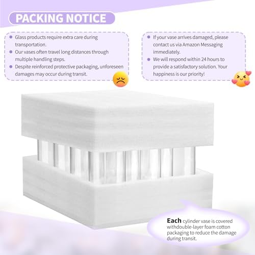 12Pack Glass Cylinder Vases for Centerpieces - 16 Inch Tall Flower Vase for Wedding Decorations, Floating Candle Holder Vase Bulk,Glass Hurricane Candle Holders for Table Shelf, Party, Home Decor - Image 4