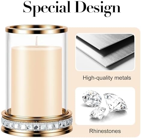 2pcs Hurricane Candle Holder, Pillar Candle Holders with Clear Glass Sleeve - Image 2