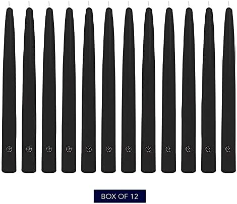 Colonial Candle Unscented Taper Candle, Handipt Collection, Black, 12 in, Pack of 12 - Up to 10 Hours Burn - Image 2