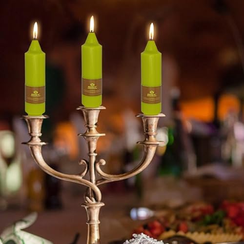 5 inch Short Tapered Candle 4 Pack Grass Green Candle Smokeless Unscented Taper Candlesticks for Christmas Dinner Household Décor Candlesticks - Image 2
