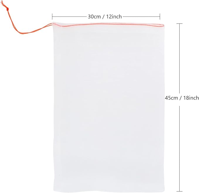 50Pcs 18"x12" Kikhope Fruit Protection Bags, Garden Netting Bags with Drawstring, Fruit Netting Bags, Fruit Tree Bags, Netting Barrier Bags for Protecting Fruits and Vegetables