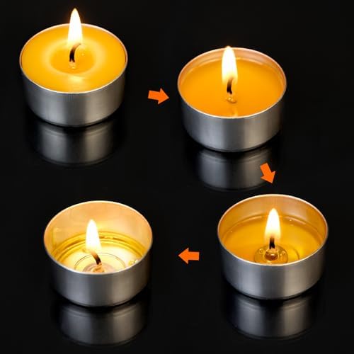 36PCS Beeswax Tealight Candles, Aluminum Cups, 4H Burn, Unscented - Image 4