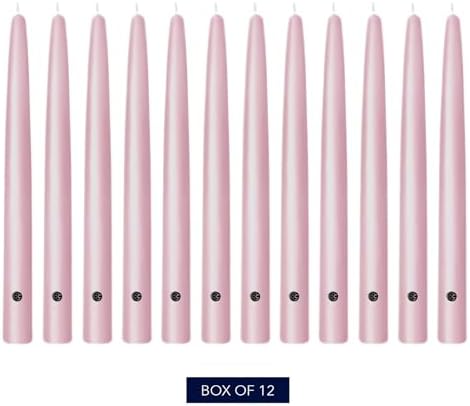 Colonial Candle Unscented Taper Candle, Handipt Collection, Persian Pink, 10 in, Pack of 12 - Up to 8 Hours Burn - Image 2